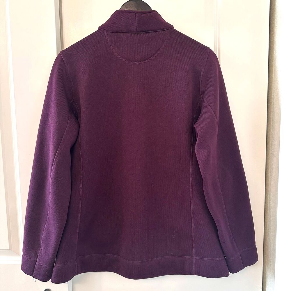 Calvin Klein Women's Full-Zip High Neck Fleece Jacket Purple Sweater Size L - Picture 3 of 9